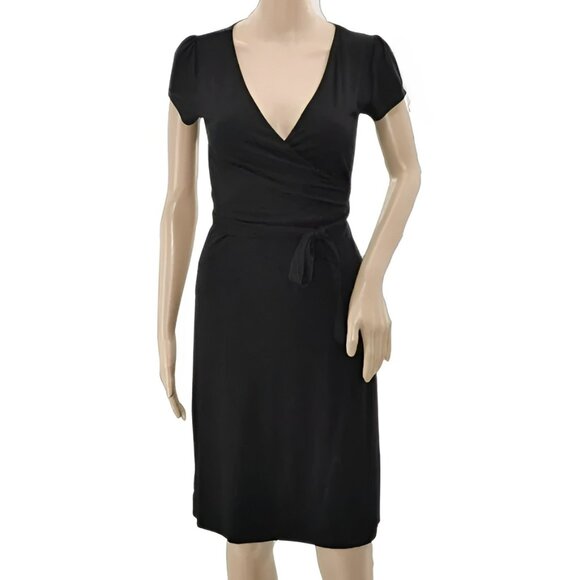 Boden Classic Sexy V-Neck Wrap Cap Short Sleeve Soft Stretchy Wrap Dress XS 2 - Picture 2 of 7